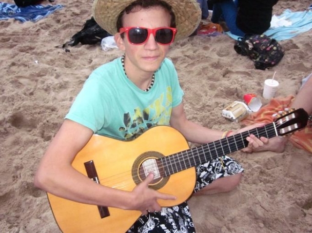 Música en la playa.